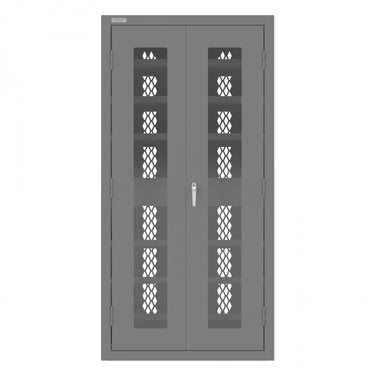Secure Charging Cabinet, 16 Gauge, 12 Shelves, 2 Drawers, 2 Power Strips, 36 x 24 x 72
